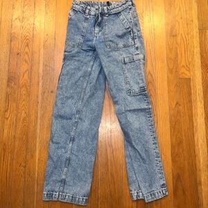 ✨💛✨ DIVIDED Cargo-Style Denim Pants – Size 0 | Vintage Wash ✨💛✨